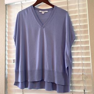 Diane von Furstenberg Silk Cashmere Blend Boxy Oversized Periwinkle Top